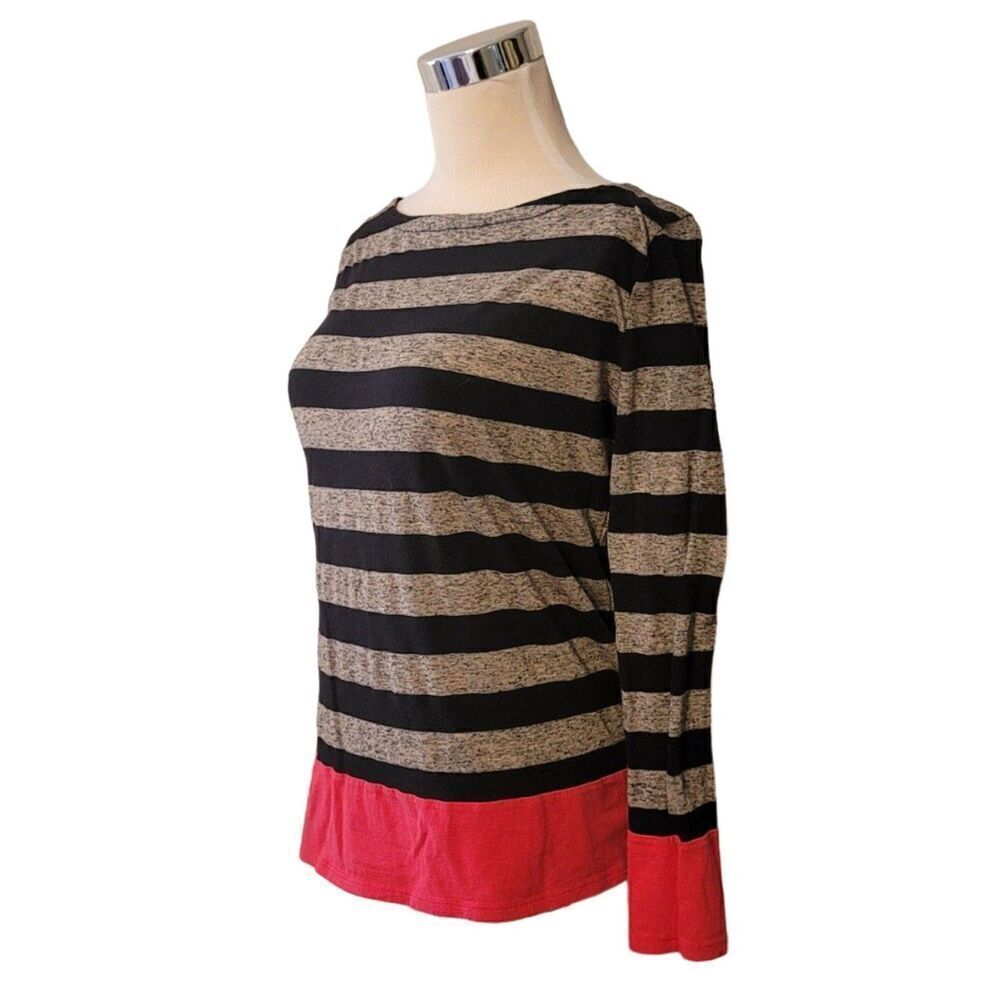 Gap Striped Black Gray Pink Long Sleeve Shirt Size S